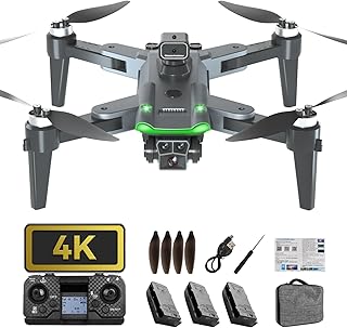 GPS Drone with 4K Camera for Adults, S166 Drone Under 249g 5GHz Transmission 3 Batteries, 90�� Adjustable Lens, Auto Return, Follow Me, Brushless Motor Drones for Adults and Beginners