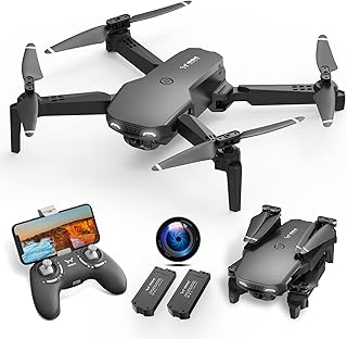 NEHEME NH525 Foldable Drones with 1080P HD Camera for Adults, RC Quadcopter WiFi FPV Live Video, Altitude Hold, Headless Mode, One Key Take Off Kids or Beginners 2 Batteries, Upgraded Version