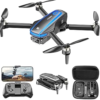 Drones with Camera for Adults 4K, Mini Drone for Kids Brushless Motor, Toys for Men Boys FPV Foldable RC Drone with Propeller Guards, 2 Batteries, 130Lens, WiFi, Voice Control, Gesture Photo